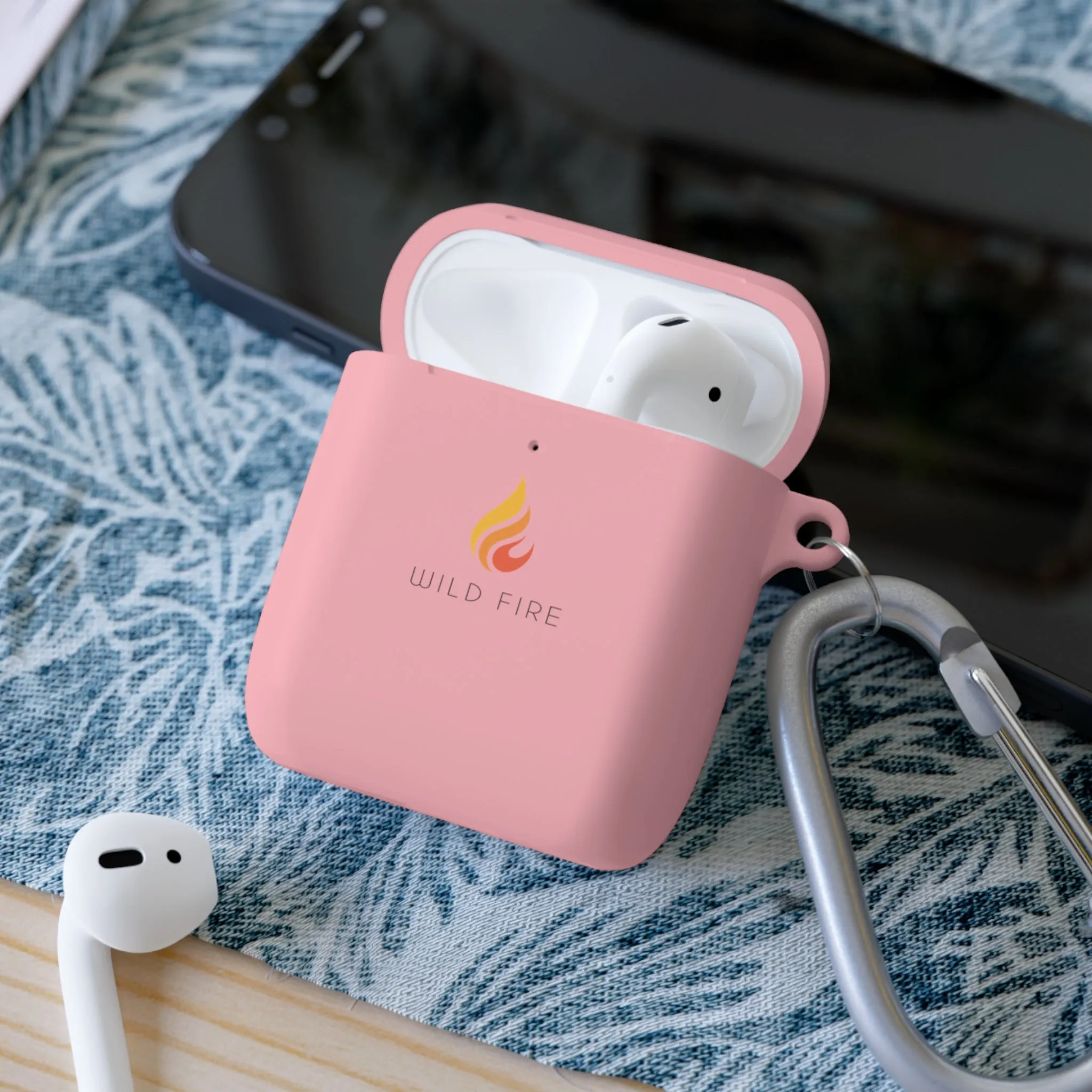 Wild Fire AirPods and AirPods Pro Case Cover (White, Pink and Mint)