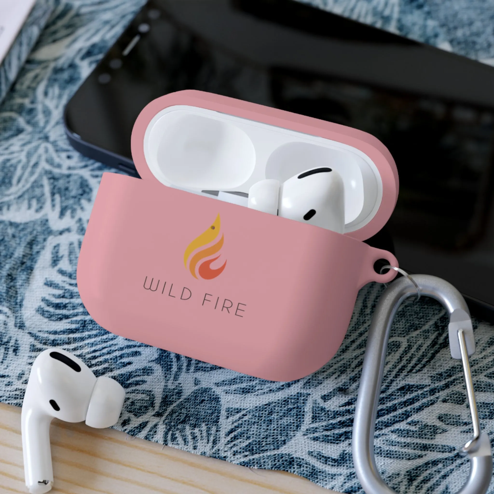 Wild Fire AirPods and AirPods Pro Case Cover (White, Pink and Mint)