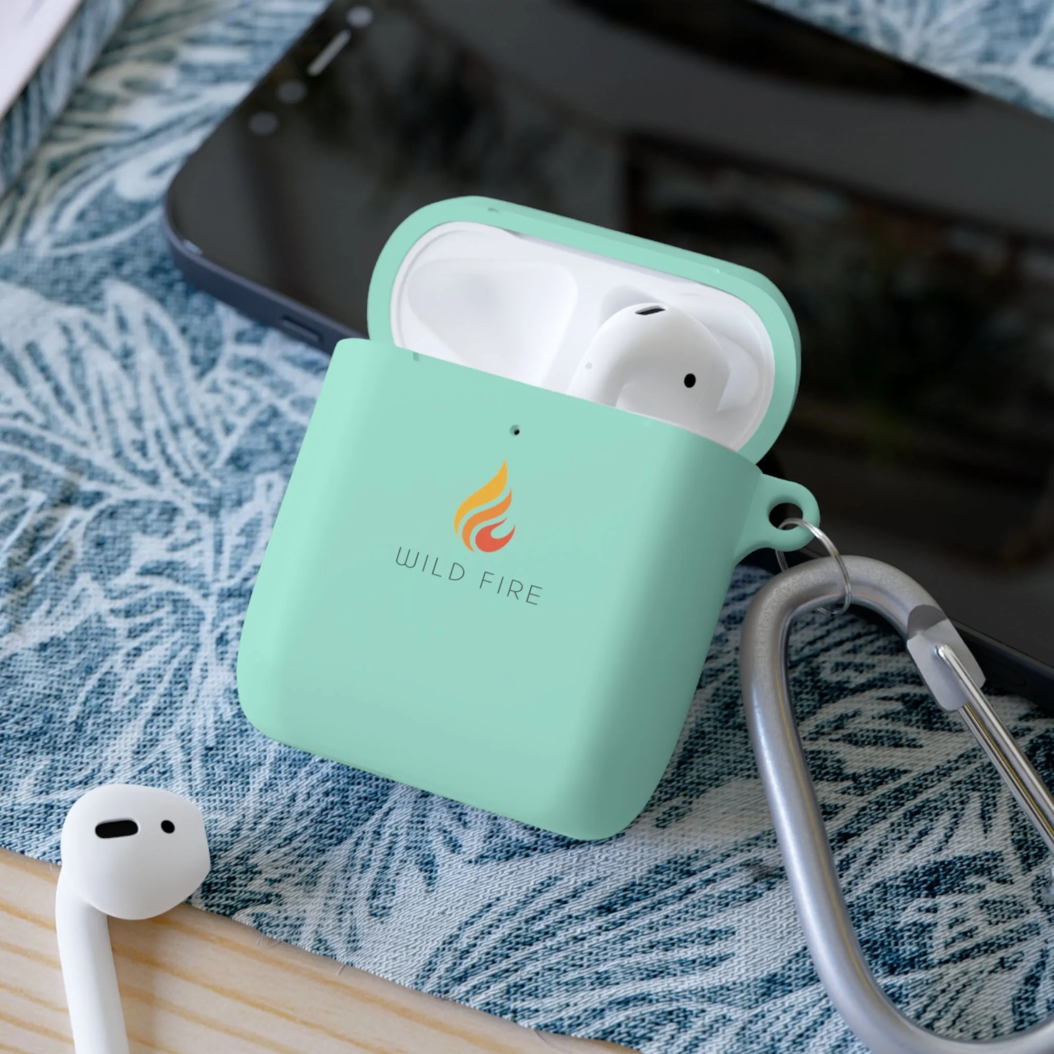 Wild Fire AirPods and AirPods Pro Case Cover (White, Pink and Mint)