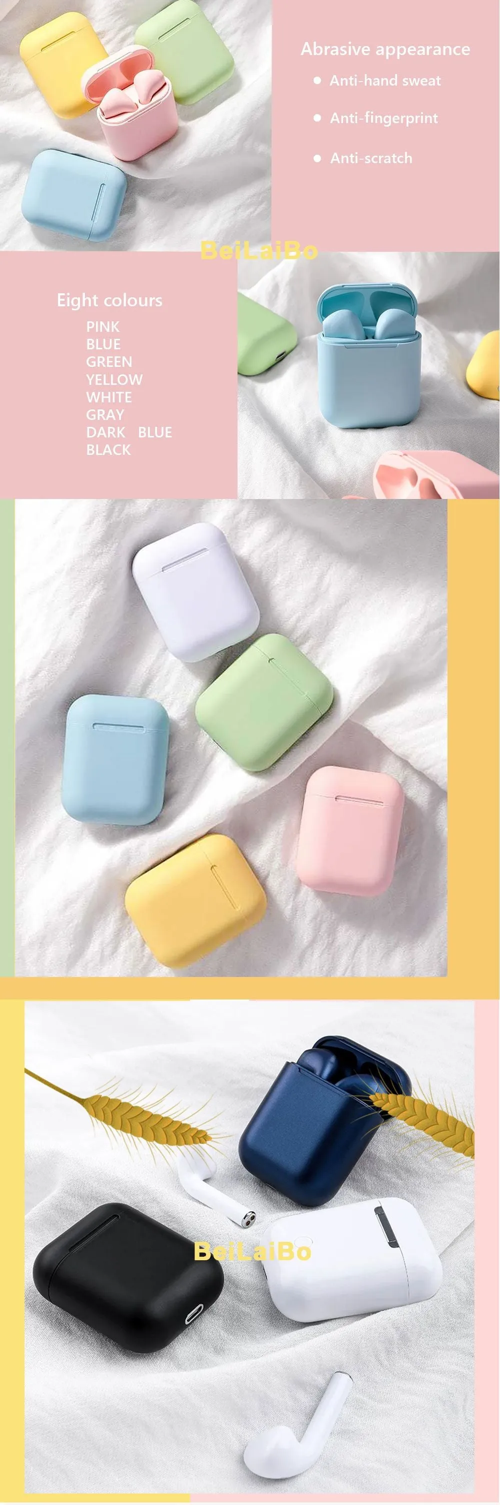 Wireless Bluetooth Earbuds with Pop Up Connect & Touch Controls - 8 Colors