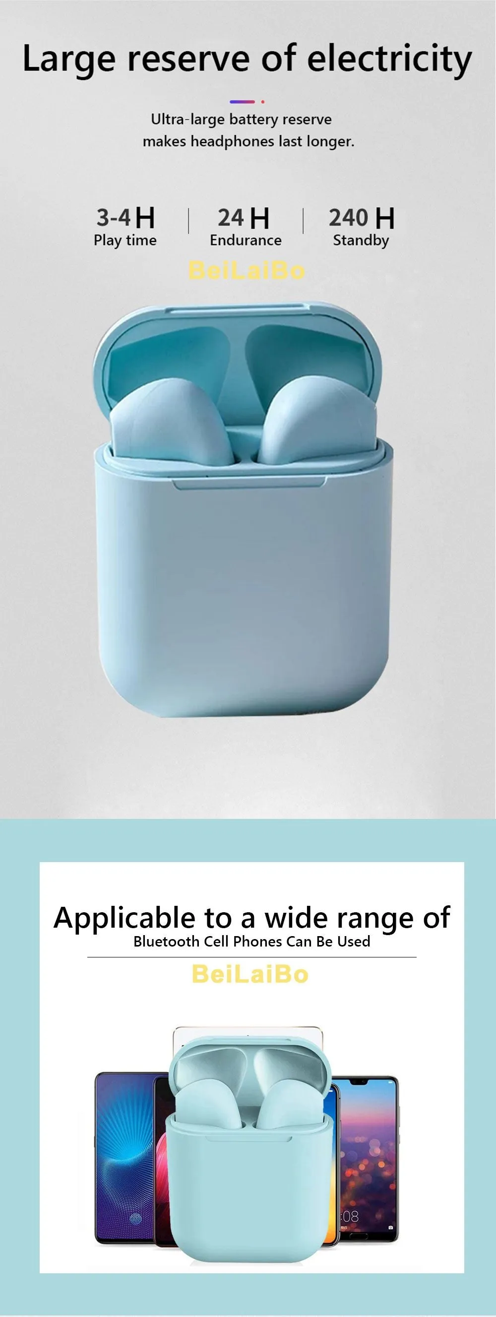 Wireless Bluetooth Earbuds with Pop Up Connect & Touch Controls - 8 Colors