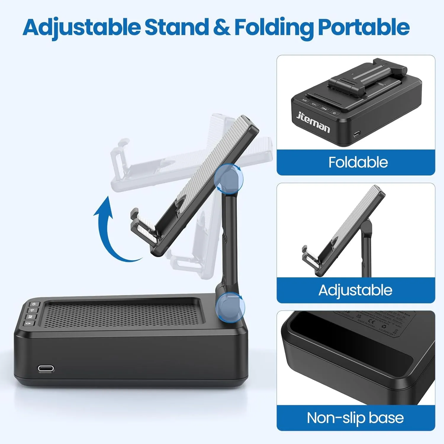 Wireless Bluetooth Speaker Cell Phone Stand with Anti-Slip Base - Perfect for Home & Outdoors