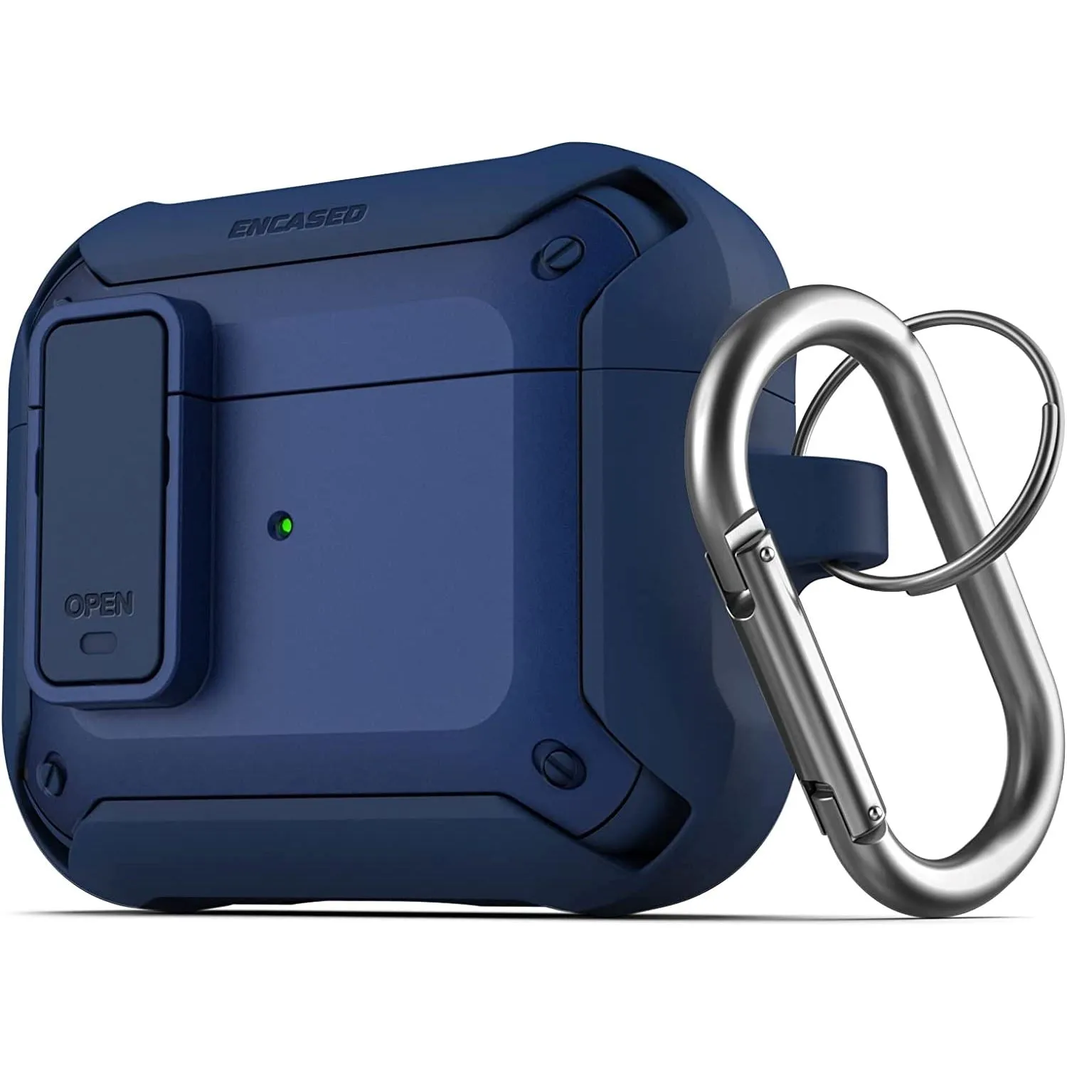 X-Armor for Airpods 3rd Generation Case with Locking Lid | Protective Carrying Pod with Carabiner Keychain (Airpods Gen 3)