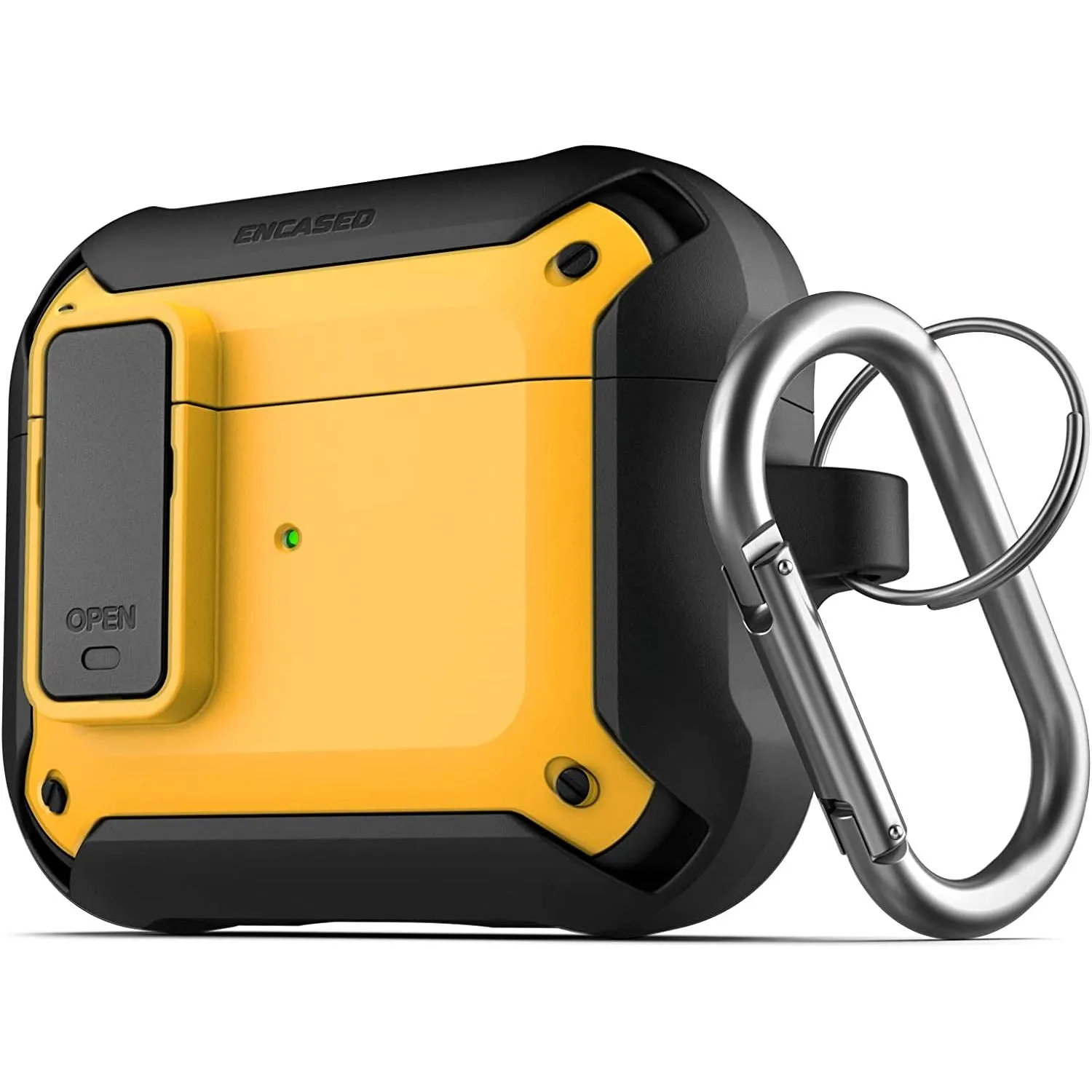X-Armor for Airpods 3rd Generation Case with Locking Lid | Protective Carrying Pod with Carabiner Keychain (Airpods Gen 3)