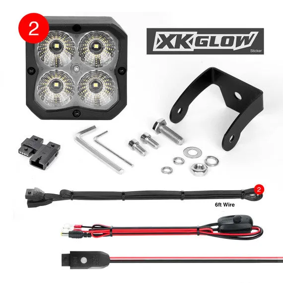 XKGlow 2pc XKChrome 20w LED Cube Light   RGB Accent Light Kit - Driving Beam [w/ Controller] - Driving/ Flood/ Fog/ Spot Beam