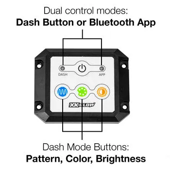 XKGlow Flush Mount XKchrome 20w LED Cube Light w/ RGB Accent Light - Driving Beam (w/ or w/ out Controller) - Driving/ Flood/ Fog/ Spot Beam