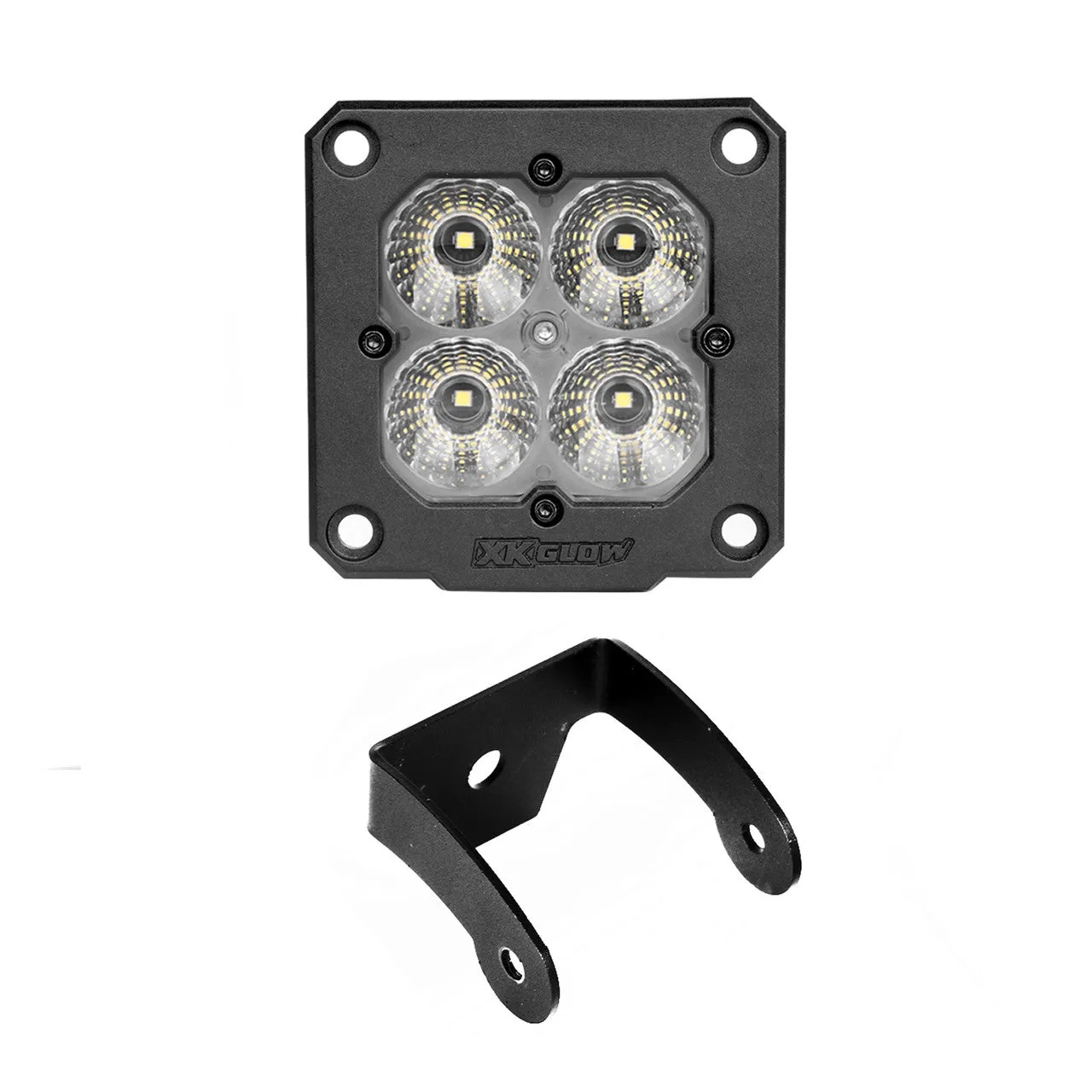 XKGlow Flush Mount XKchrome 20w LED Cube Light w/ RGB Accent Light - Driving Beam (w/ or w/ out Controller) - Driving/ Flood/ Fog/ Spot Beam