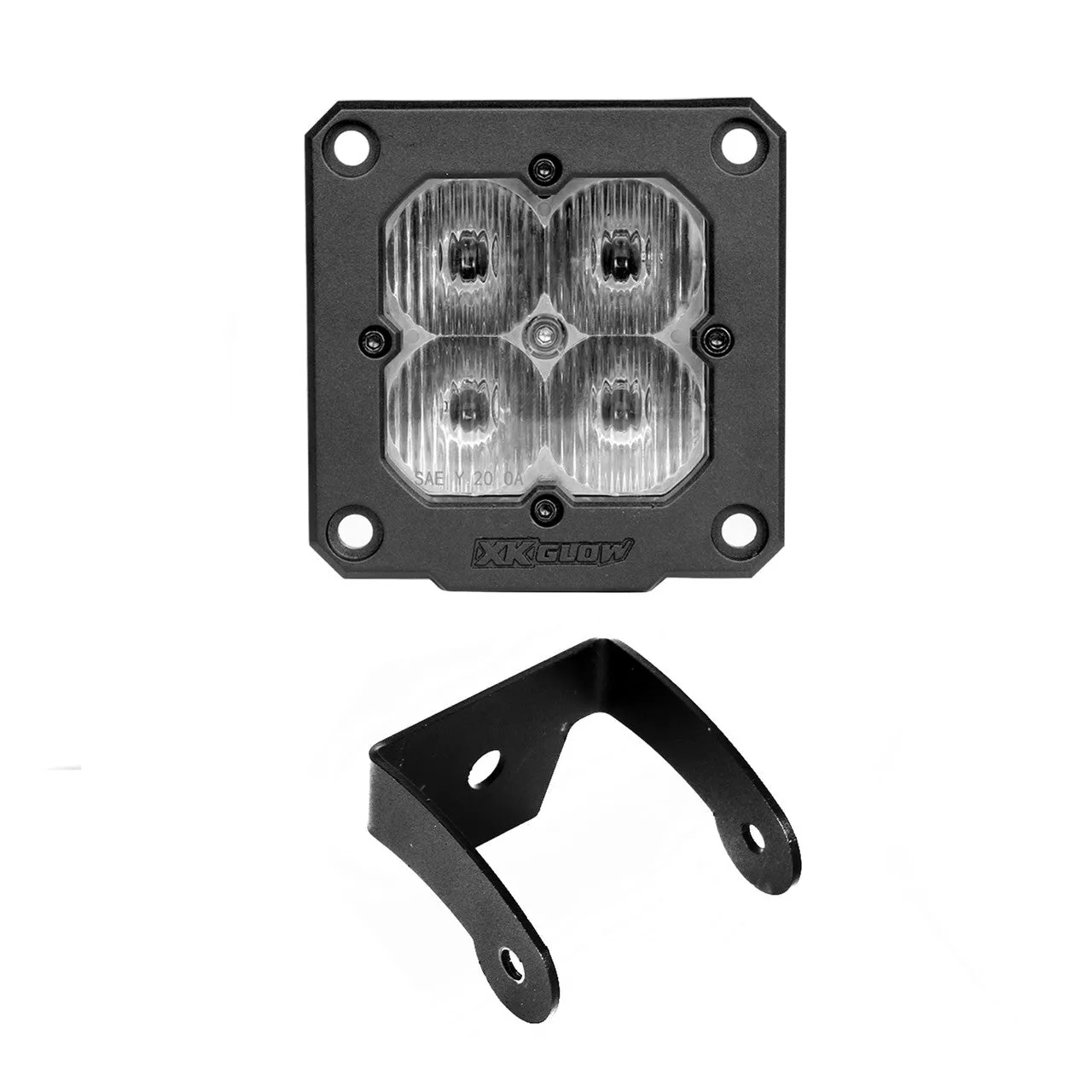 XKGlow Flush Mount XKchrome 20w LED Cube Light w/ RGB Accent Light - Driving Beam (w/ or w/ out Controller) - Driving/ Flood/ Fog/ Spot Beam