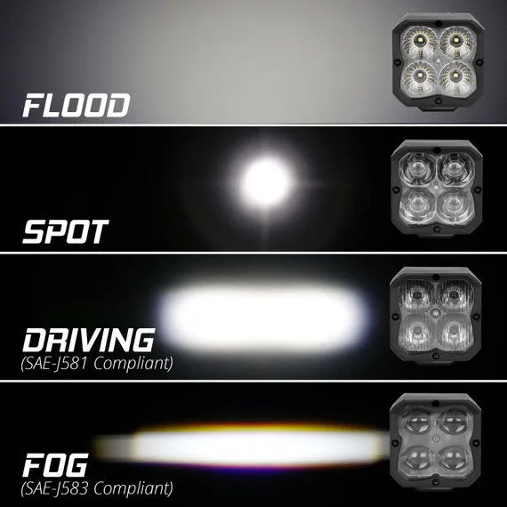 XKGlow XKChrome 20w LED Cube Light with RGB Accent Light - Driving/ Flood/ Fog/ Spot Beam